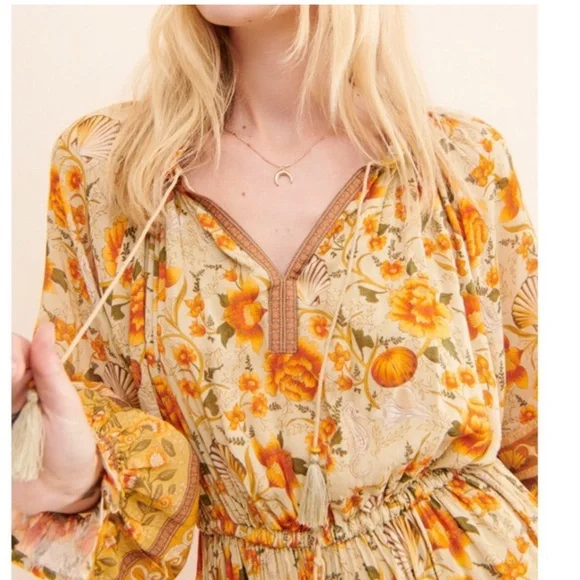 Spell & The Gypsy mermaid pumpkin fall Thanksgiving dress size L - Picture 14 of 15